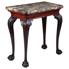 A Fine 18th Century George II Mahogany Marble Topped Console Table, Ireland