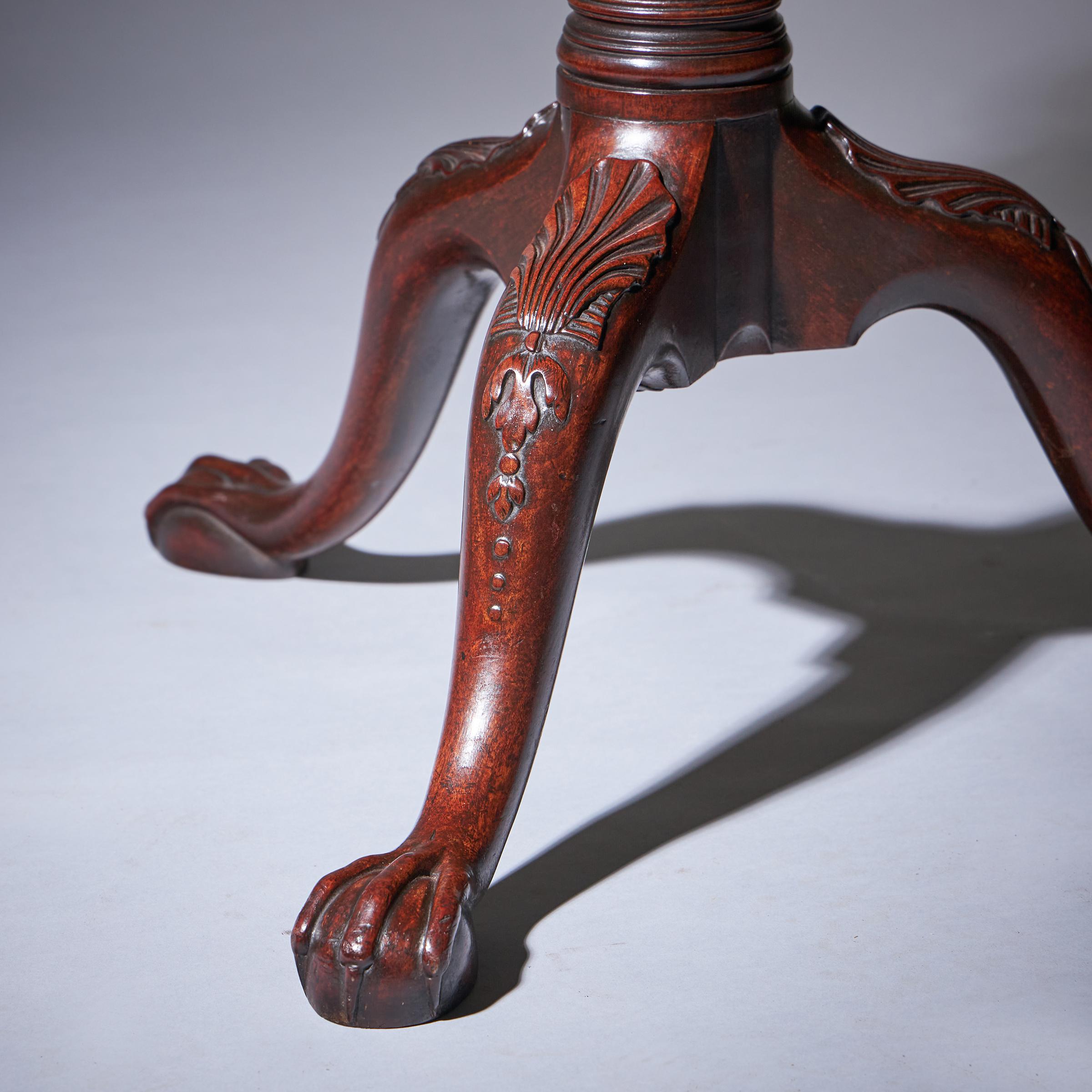 Fine 18th Century George II Mahogany Pie-Crust Tripod Table, circa 1750 5