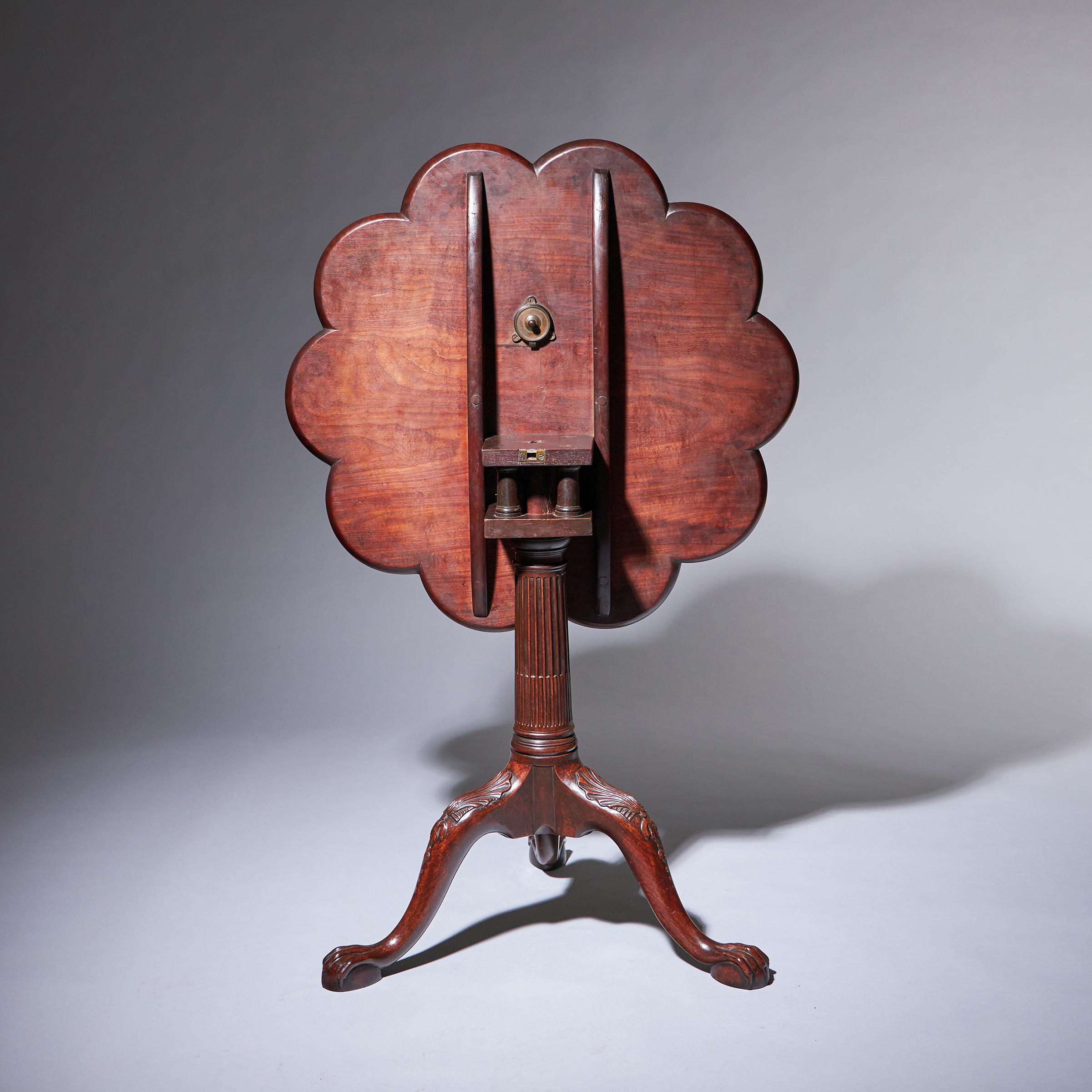 English Fine 18th Century George II Mahogany Pie-Crust Tripod Table, circa 1750