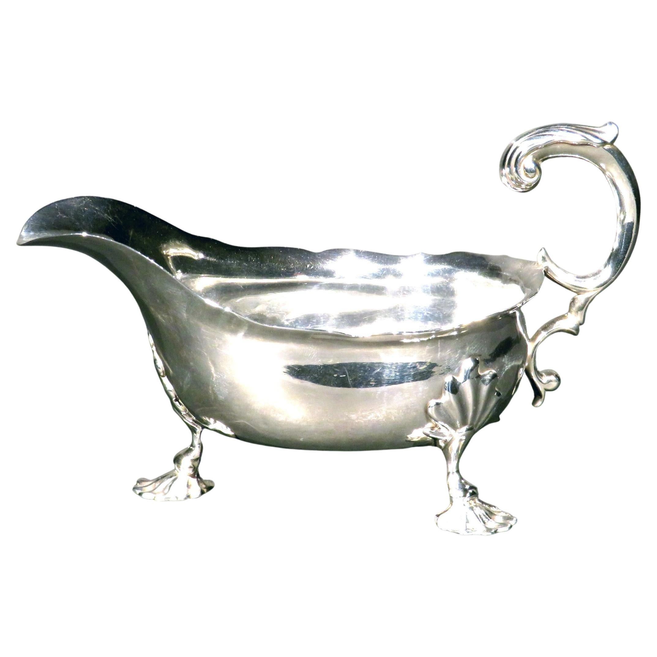 A Fine 18th Century Georgian Sterling Silver Gravy Boat, London 1774