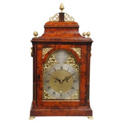 Antique A Fine 18th Century Mahogany Bell Top Bracket Clock