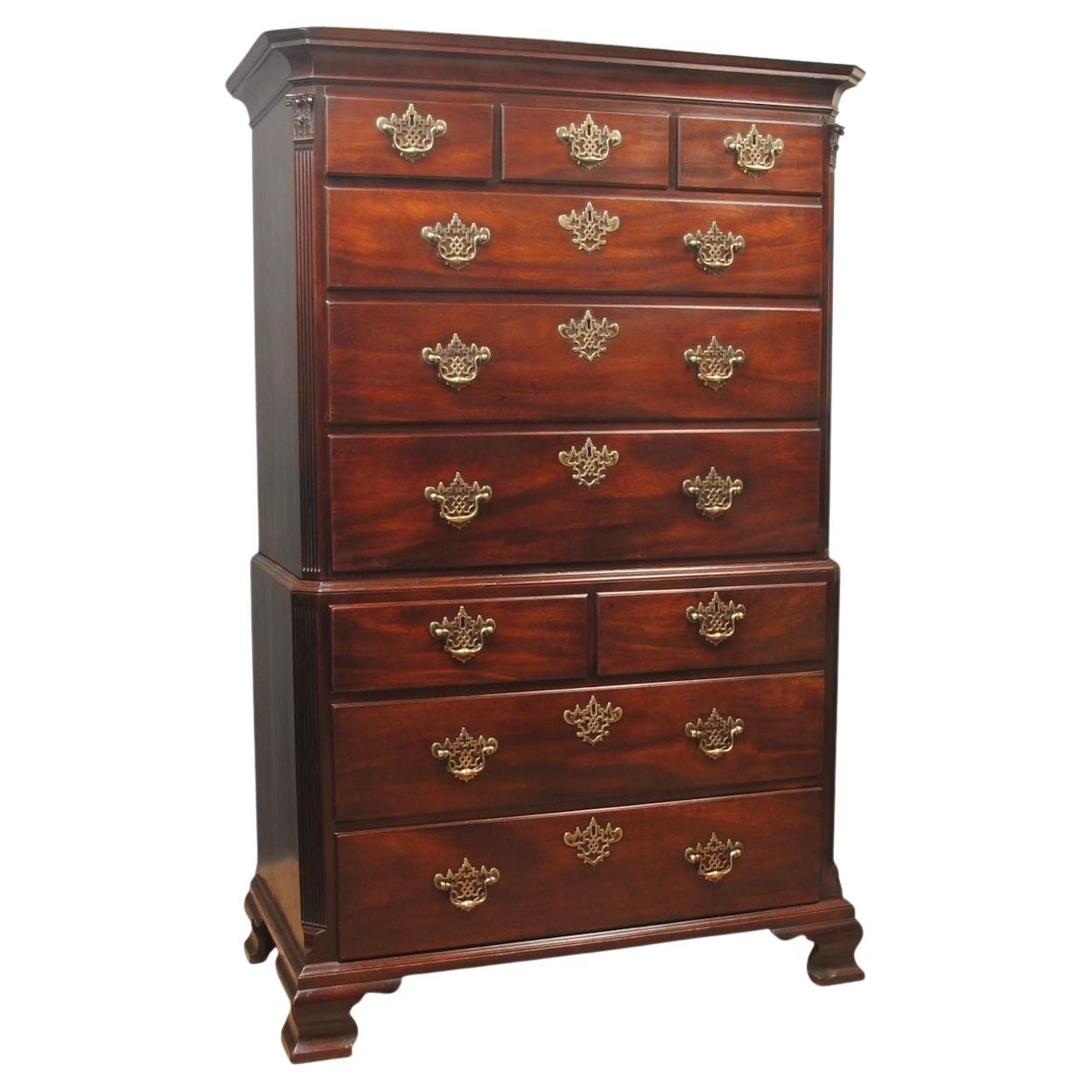 A Fine 18th Century Mahogany Chest On Chest For Sale