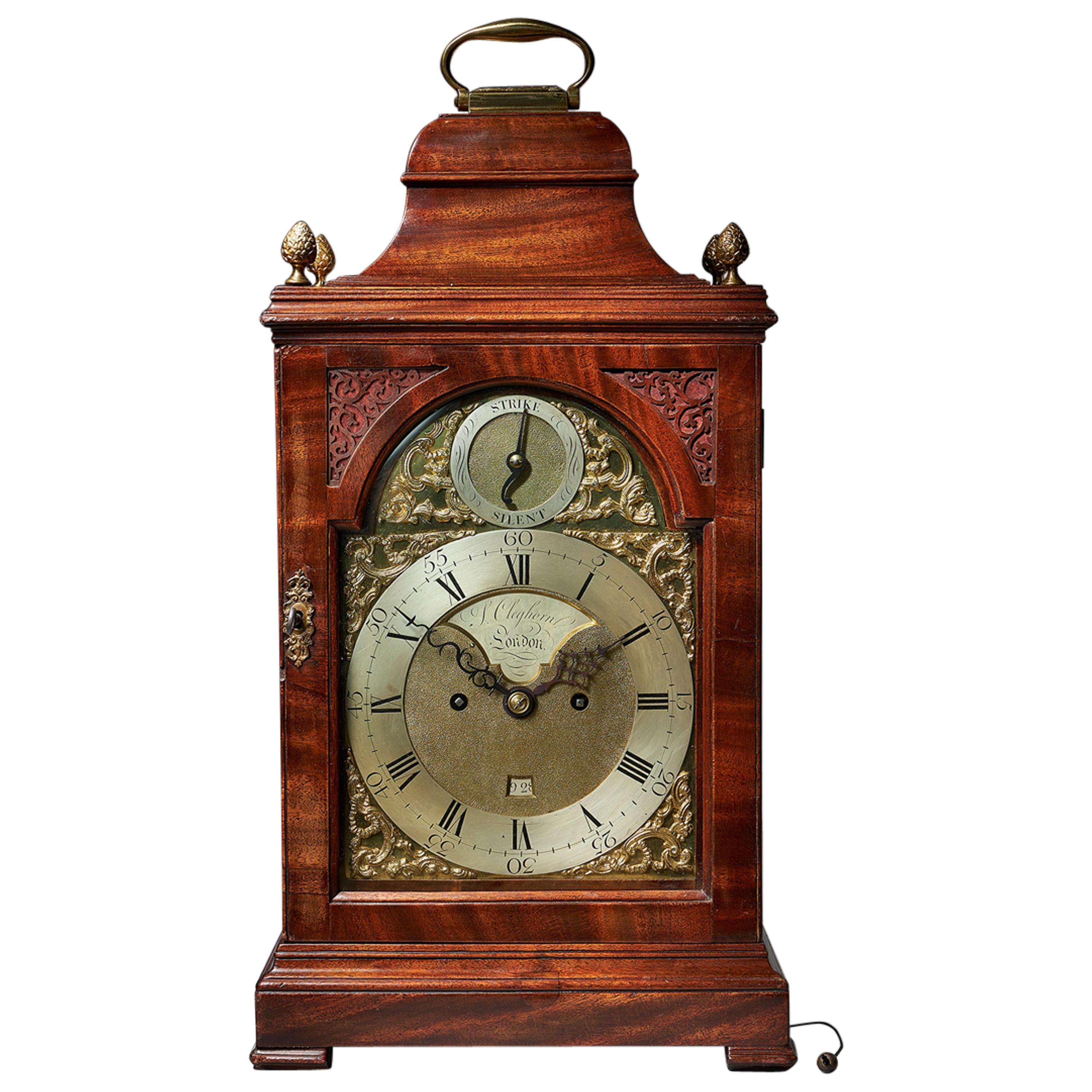 Fine 18th Century Mahogany Eight Day Table Clock with Trip Quarter Repeat