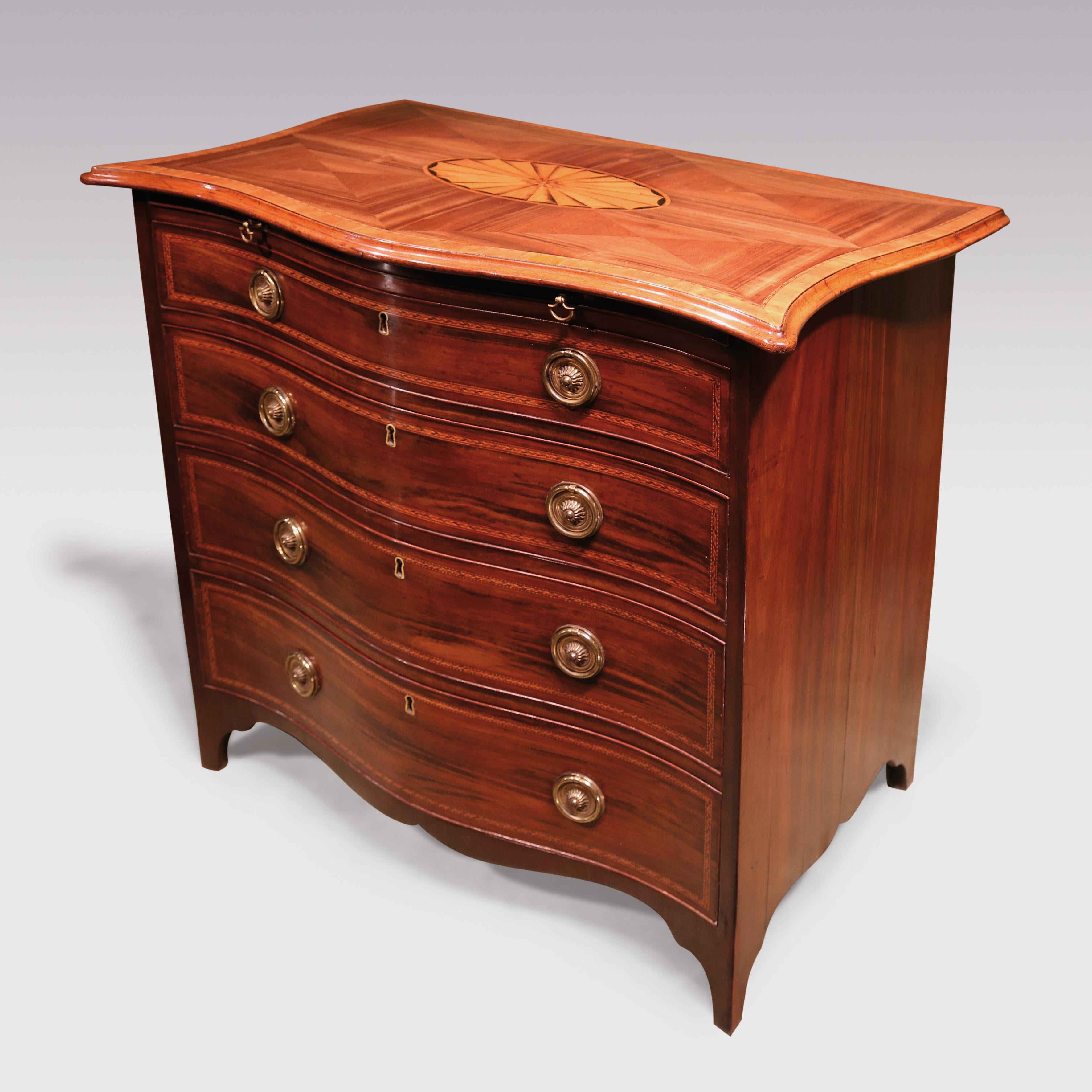Late 18th Century Fine 18th Century Padoukwood Serpentine Chest For Sale