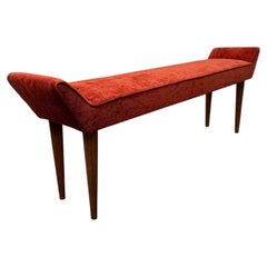 A fine 1950s Italian bench in Dedar orange fabric