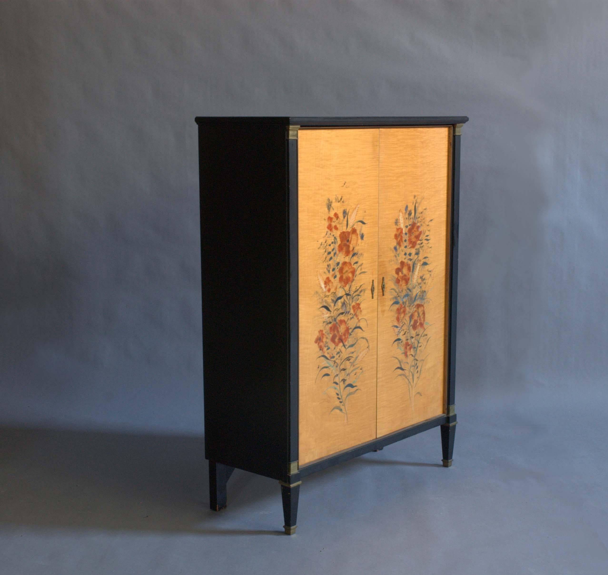 Belgian A Fine 1950's Neoclassical Secretaire / Bar by De Coene