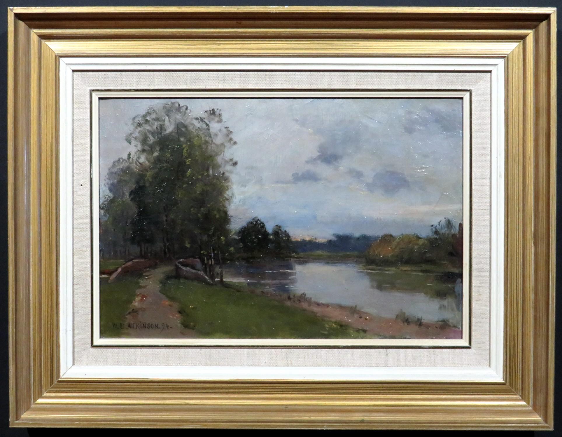 A finely executed 19th century ‘plein air’, Barbizon School inspired landscape by noted Canadian artist W.E. Atkinson. OSA. ARCA. 
Oil on canvas, signed & dated 1894 bottom left.                                                                       