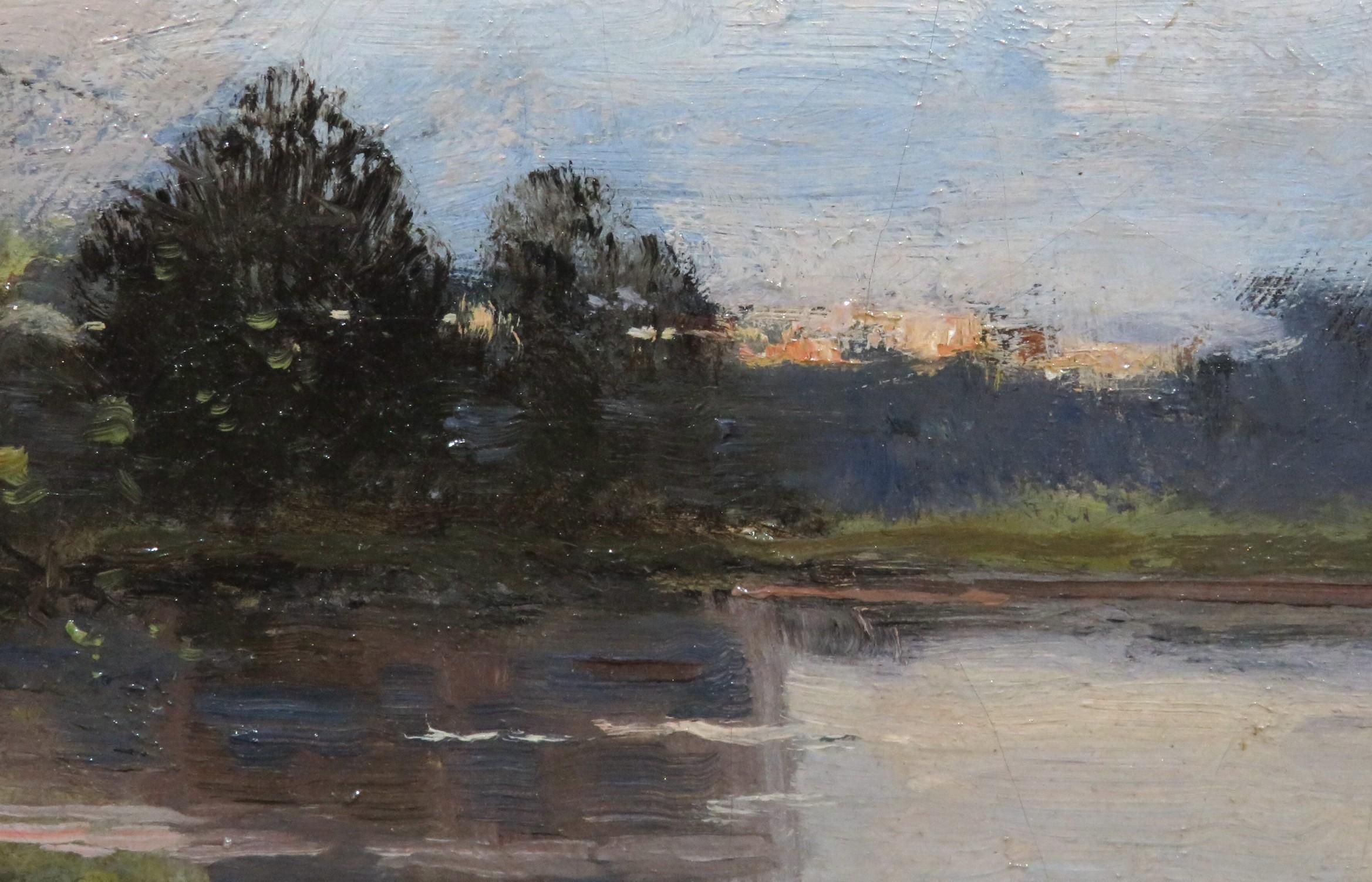 Barbizon School A Fine 19th C. Barbizon Inspired Landscape by W.E. Atkinson, Canadian OSA. ARCA For Sale