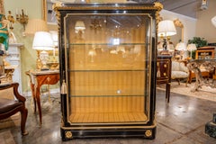 Fine 19th C French Ebonized and Bronze Dore Vitrine, Signed Grohe Paris
