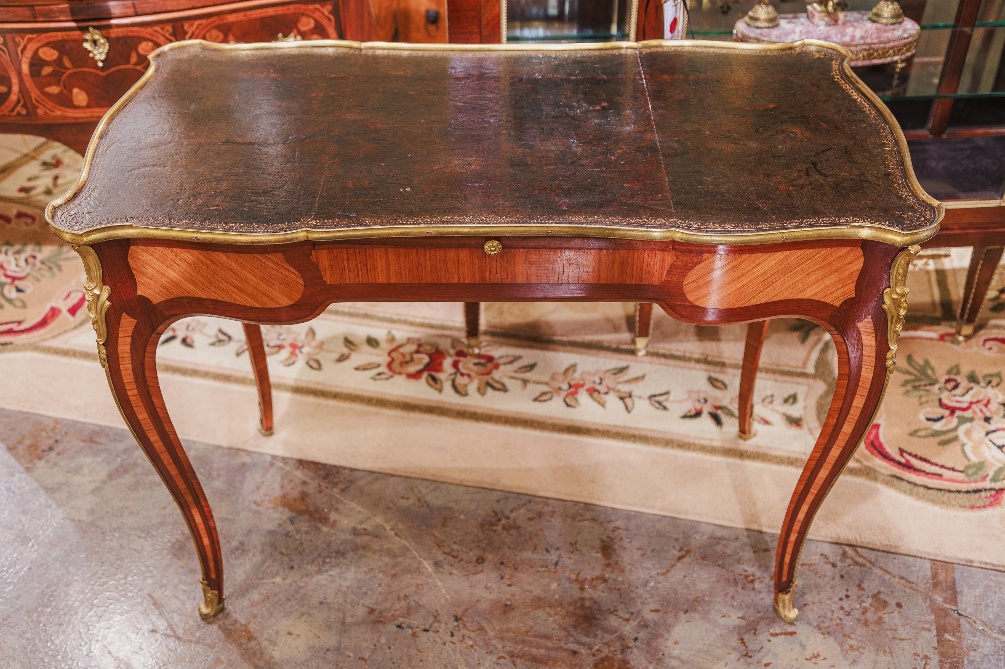 Gilt A fine 19th c  French Louis XV writing desk signed A . Beurdeley For Sale