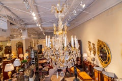 Fine 19th C French Louis XVI Crystal and Gilt Bronze 8 Light Chandelier
