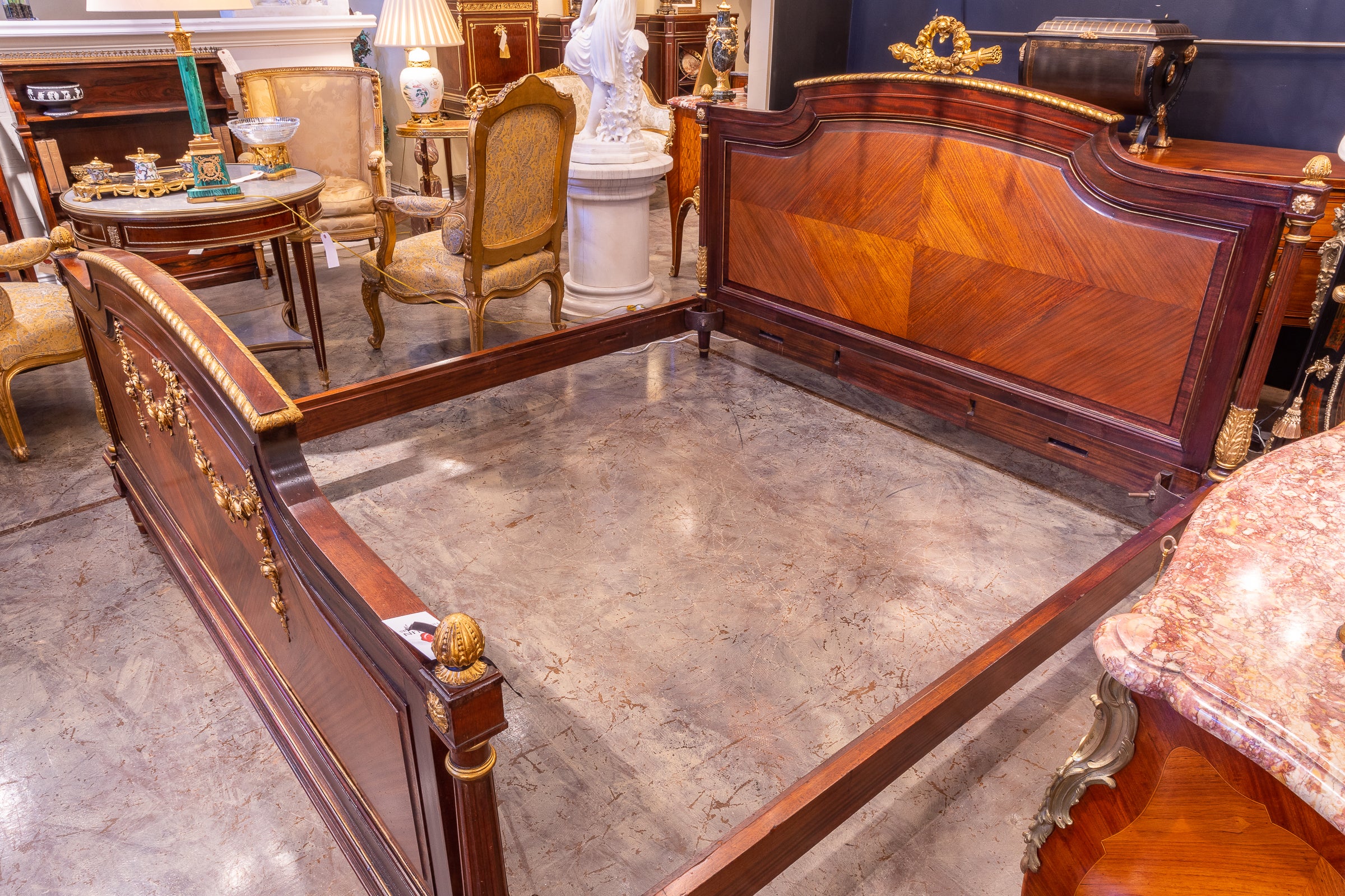 A fine and rare late 19th century French designed Louis XVI kingwood and Rosewood with hand carved and parcel gilt mounts. Makers marks from a London firm