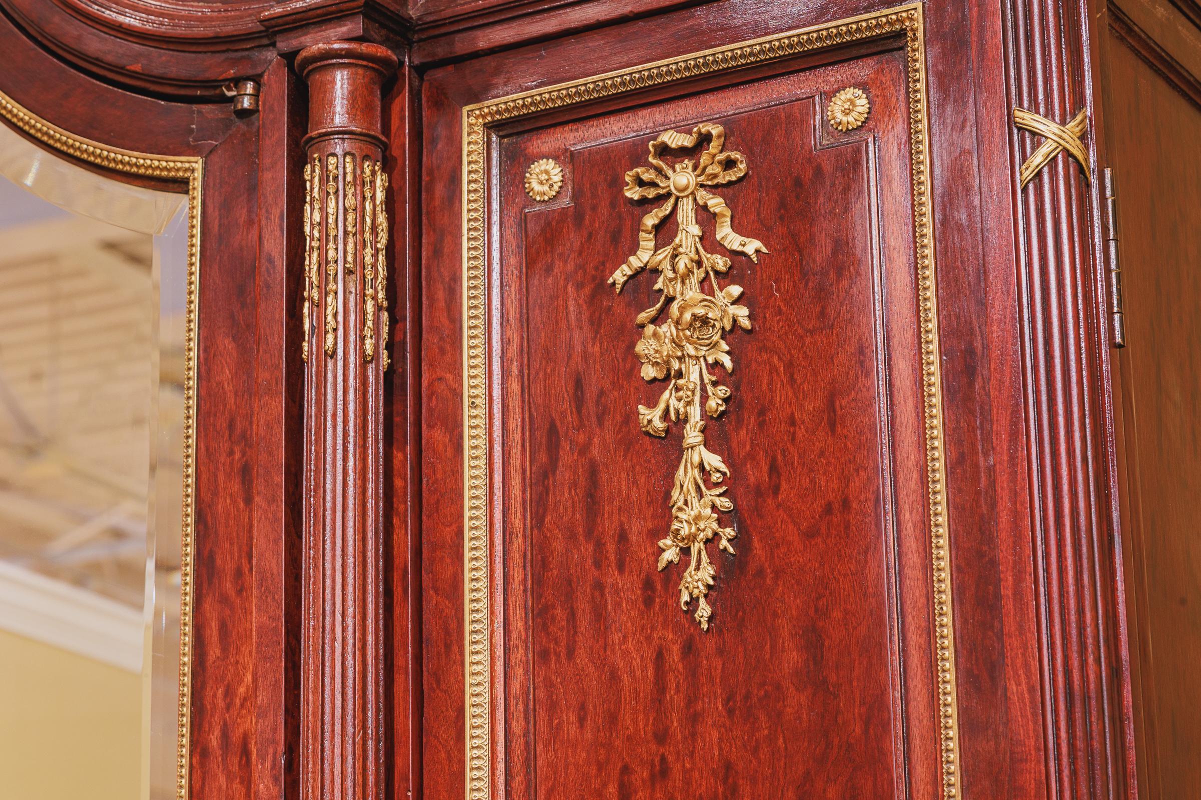 Fine 19th Century French Louis XVI Mahogany and Gilt Bronze Armoire by Mercier For Sale 1