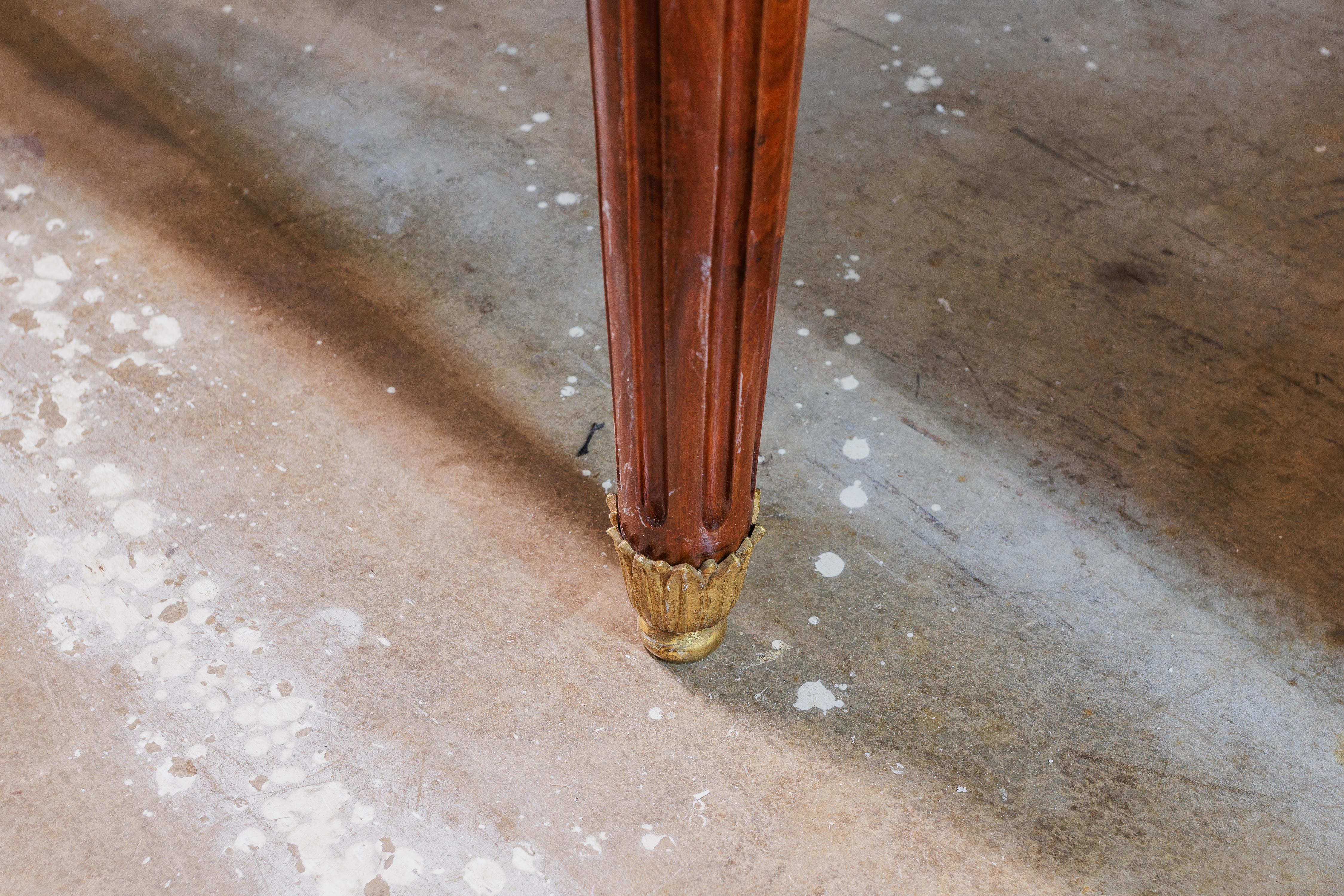 Gilt A fine 19th c French Louis XVI mahogany & gilt bronze mounted center hall table For Sale