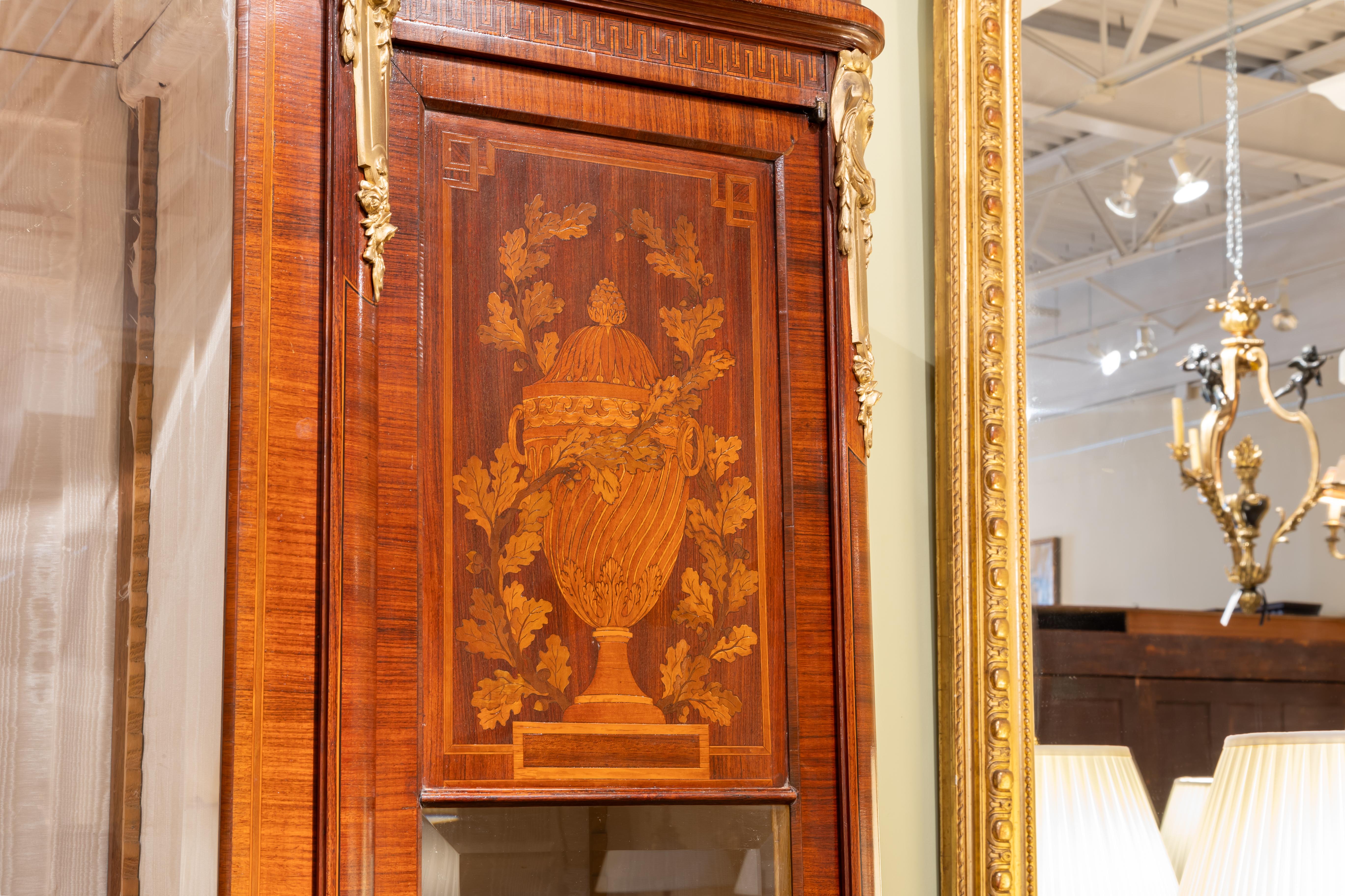 Gilt A fine 19th c French Louis XVI marquetry and kingwood viewing cabinet .  For Sale