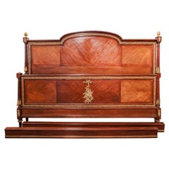 A  fine 19th c Louis XVI mahogany bed attrib to F. Linke . Fine gilt bronze