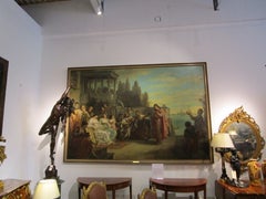 A  Feines Palastgemälde des 19. Jahrhunderts mit dem Titel „ Venezianisches Festival“ von August Wolf