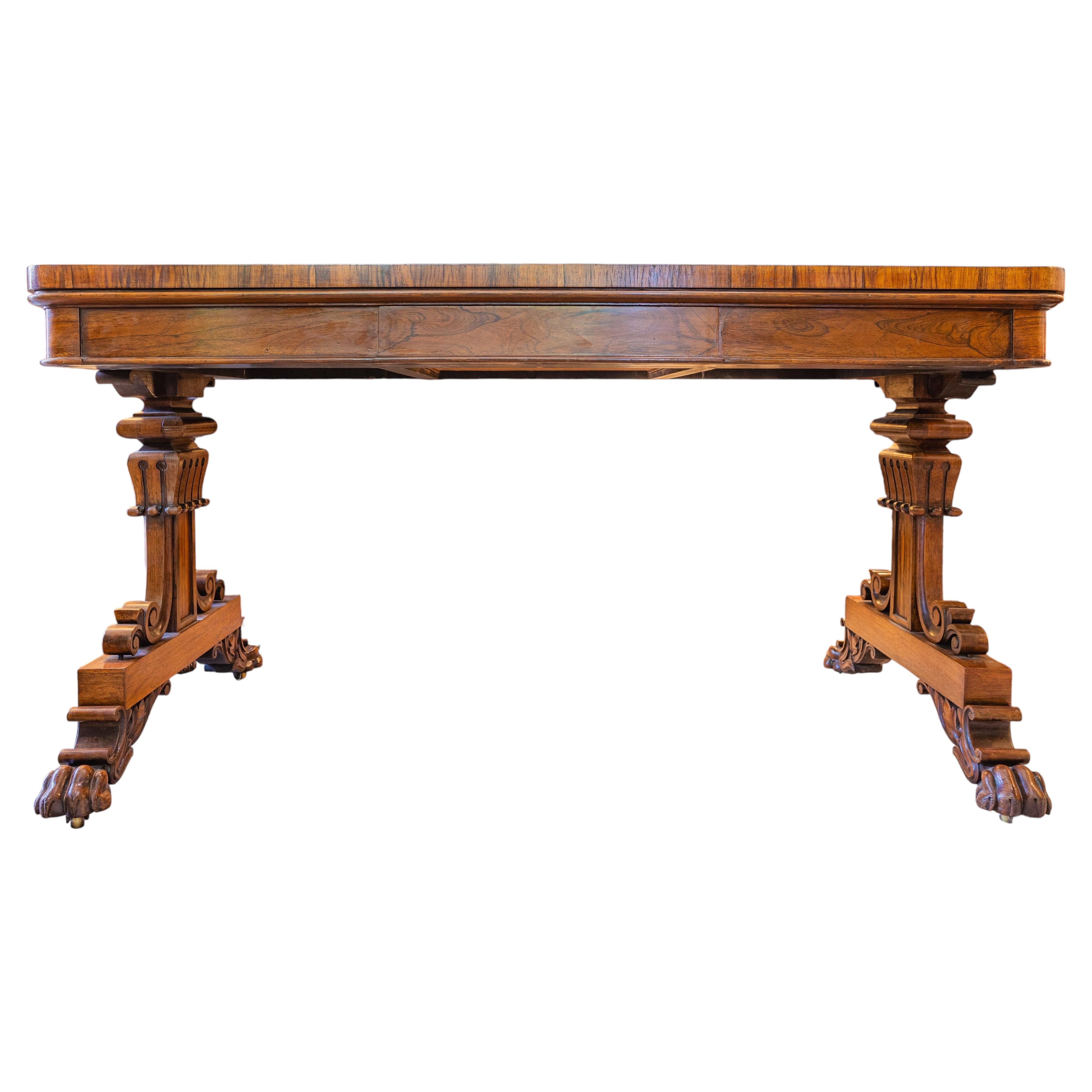 A fine 19th c Regency Rosewood sofa table. Finely carved with a single drawer . For Sale