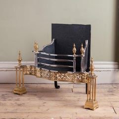 A Fine 19th century Brass and Iron Fire Grate