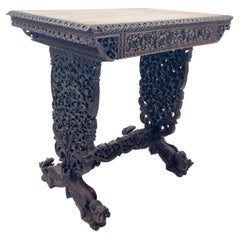 Fine 19th Century Carved Anglo-Indian Work Table
