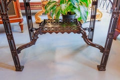 A fine 19th century Chinese Chippendale mahogany silver table