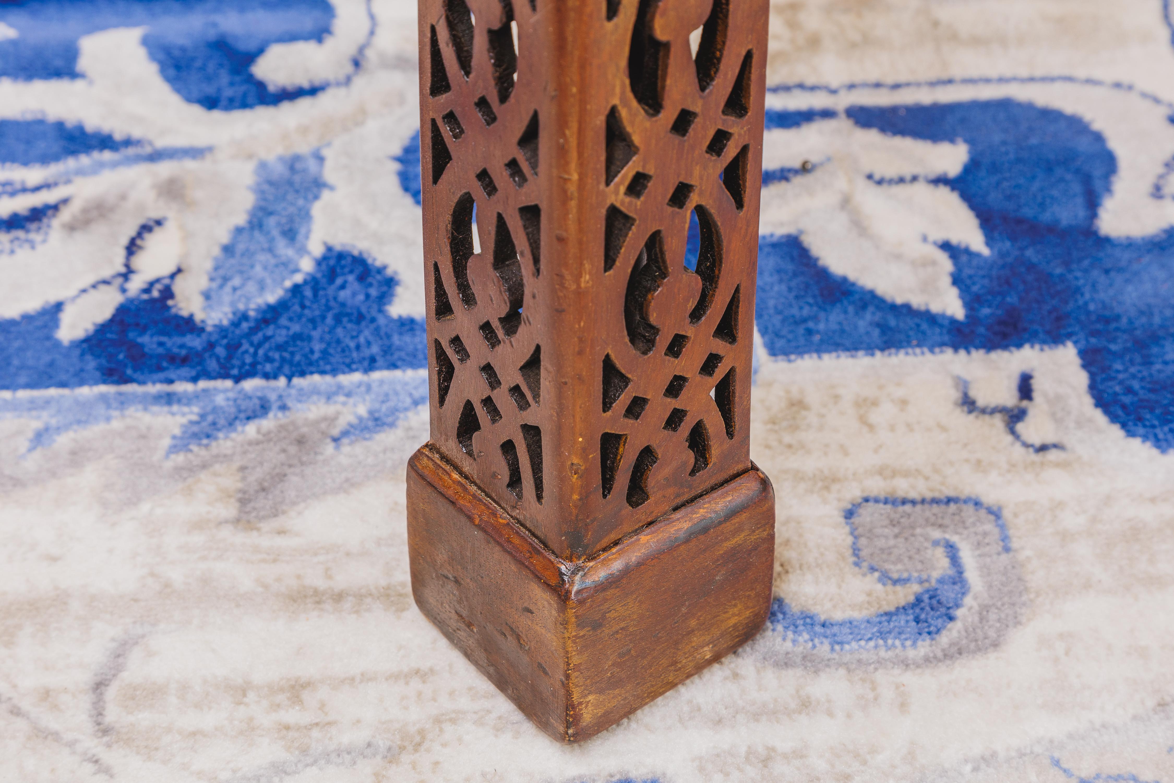 A fine 19th century Chinese Chippendale mahogany carved silver table 