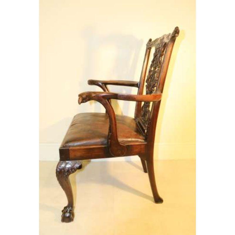 A Fine 19th Century Chippendale Style Armchair For Sale 8
