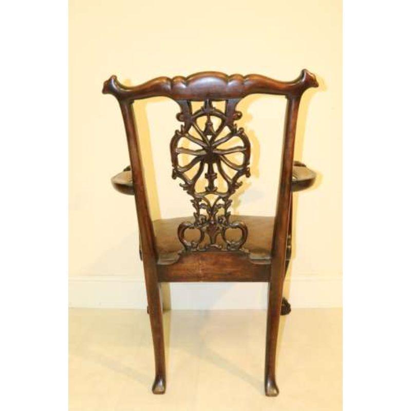 A Fine 19th Century Chippendale Style Armchair For Sale 9