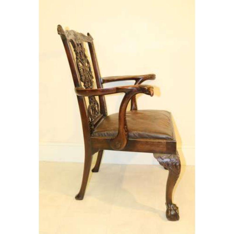 A Fine 19th Century Chippendale Style Armchair For Sale 10