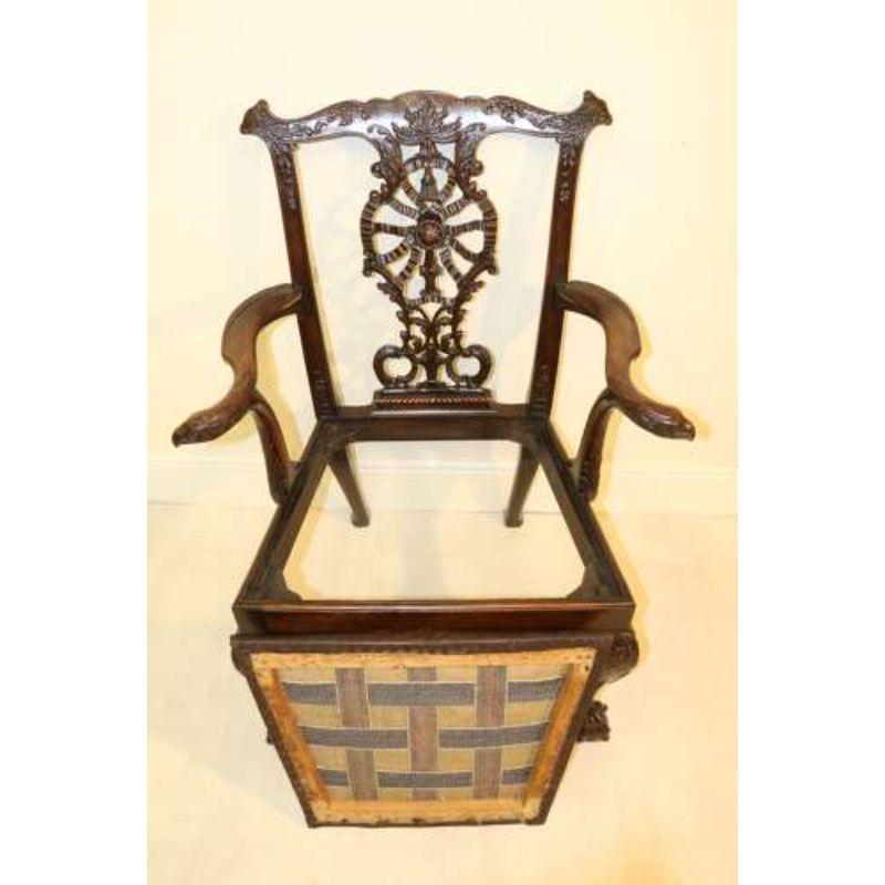 A Fine 19th Century Chippendale Style Armchair For Sale 15