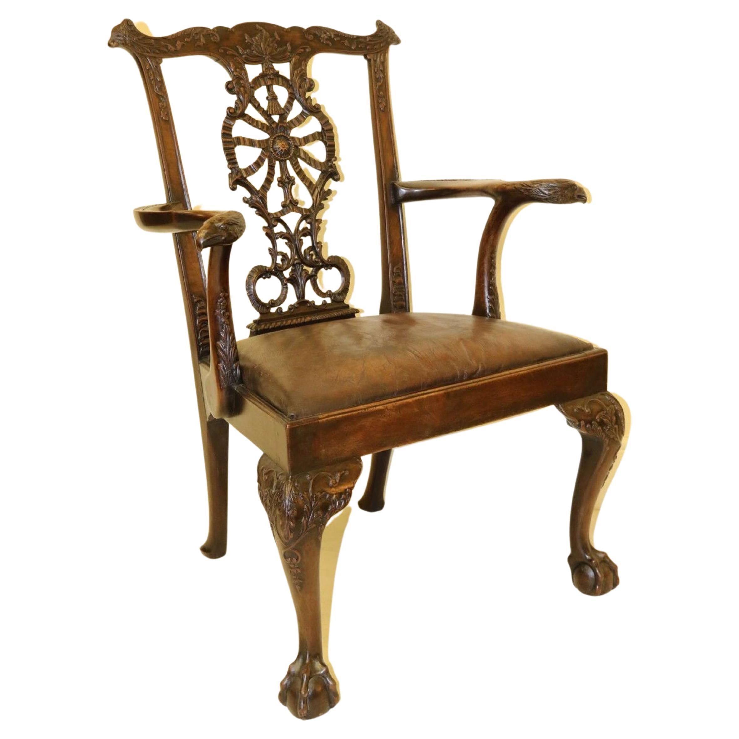 A Fine 19th Century Chippendale Style Armchair