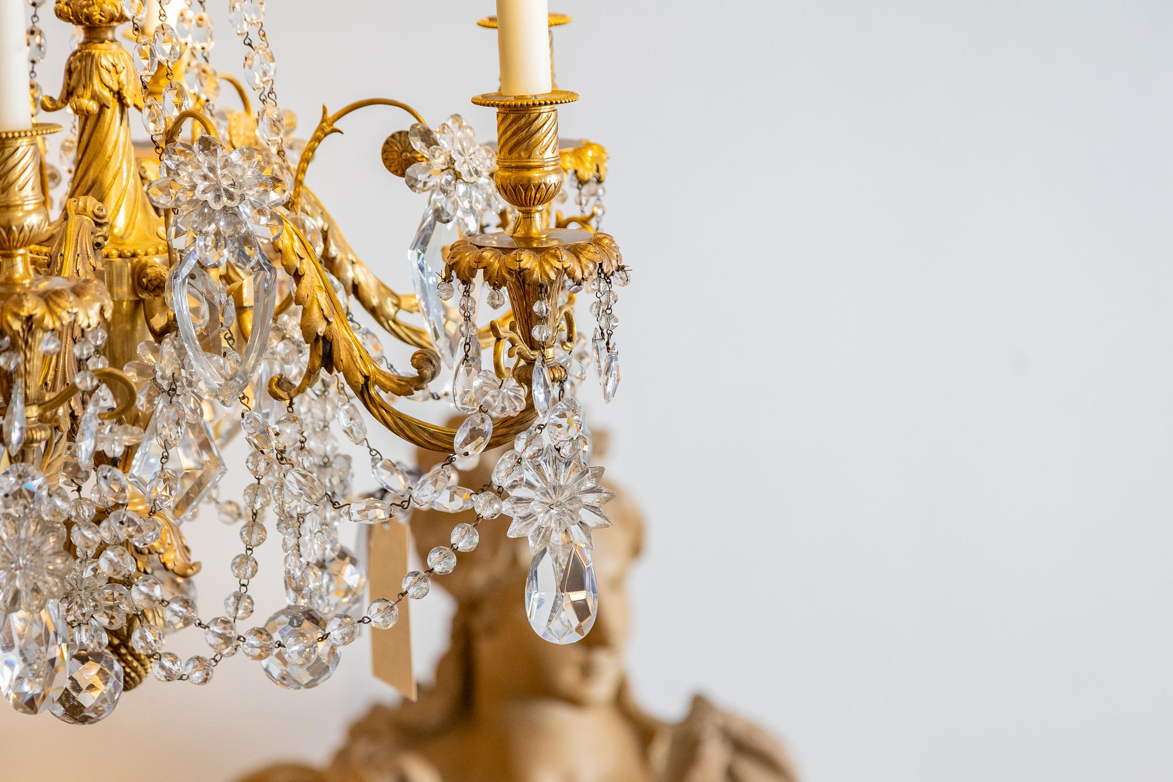 Fine 19th Century Crystal and Gilt Bronze Chandelier French Louis XVI For Sale 2