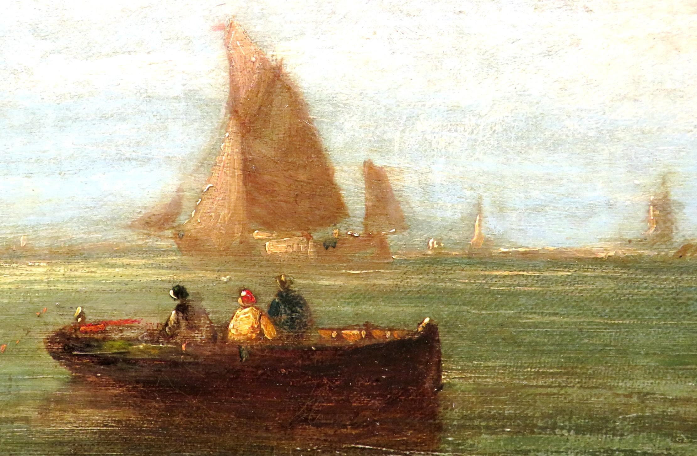 Inglese Un bel paesaggio marino olandese del XIX secolo di William Adolphus Knell, (1801-1875) in vendita