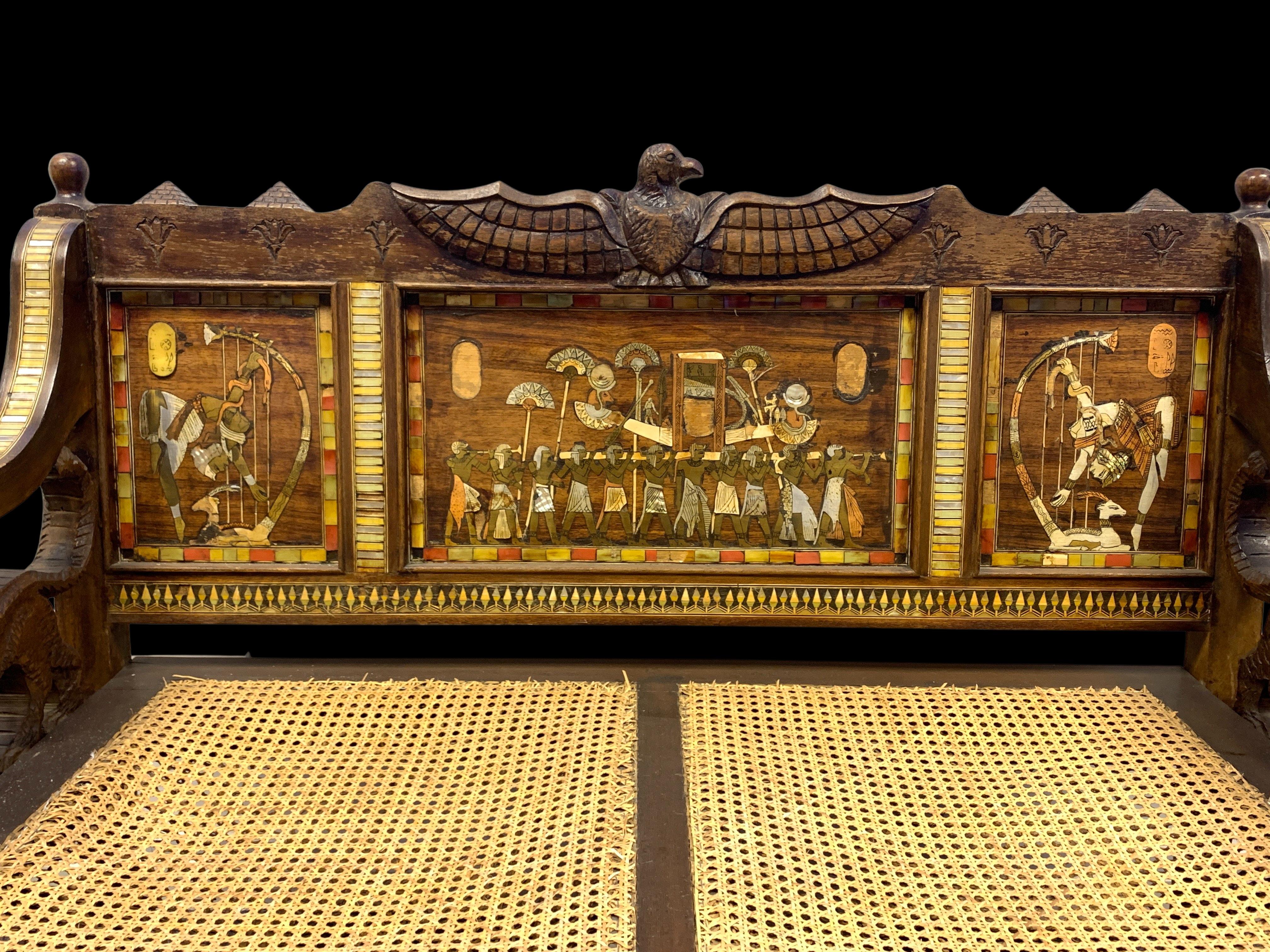 Fine 19th Century Egyptian Revival Set of Three Furniture For Sale 11