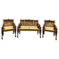 Fine 19th Century Egyptian Revival Set of Three Furniture