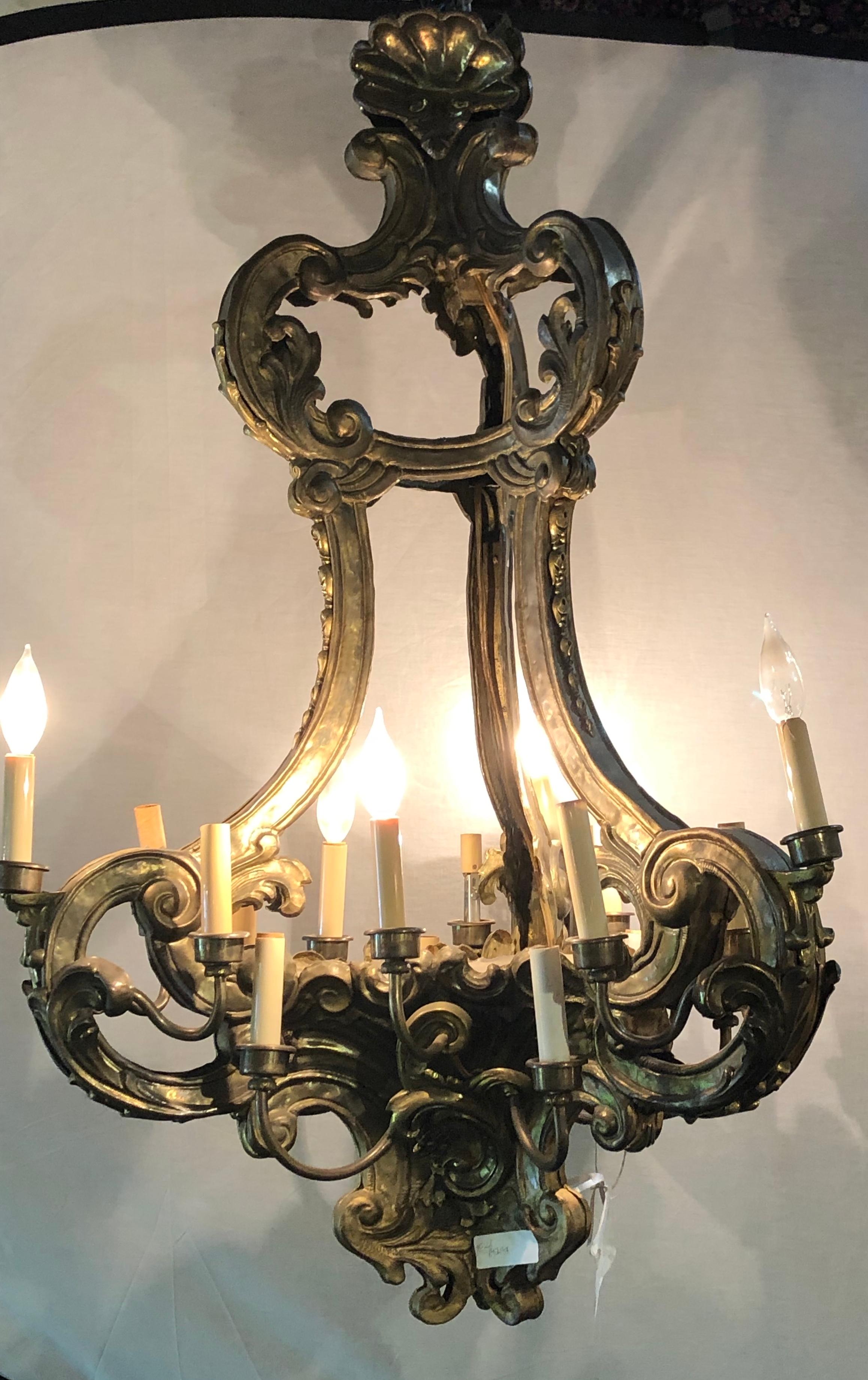 Early 20th Century Fine 19th Century French Baroque Style Metal Chandelier