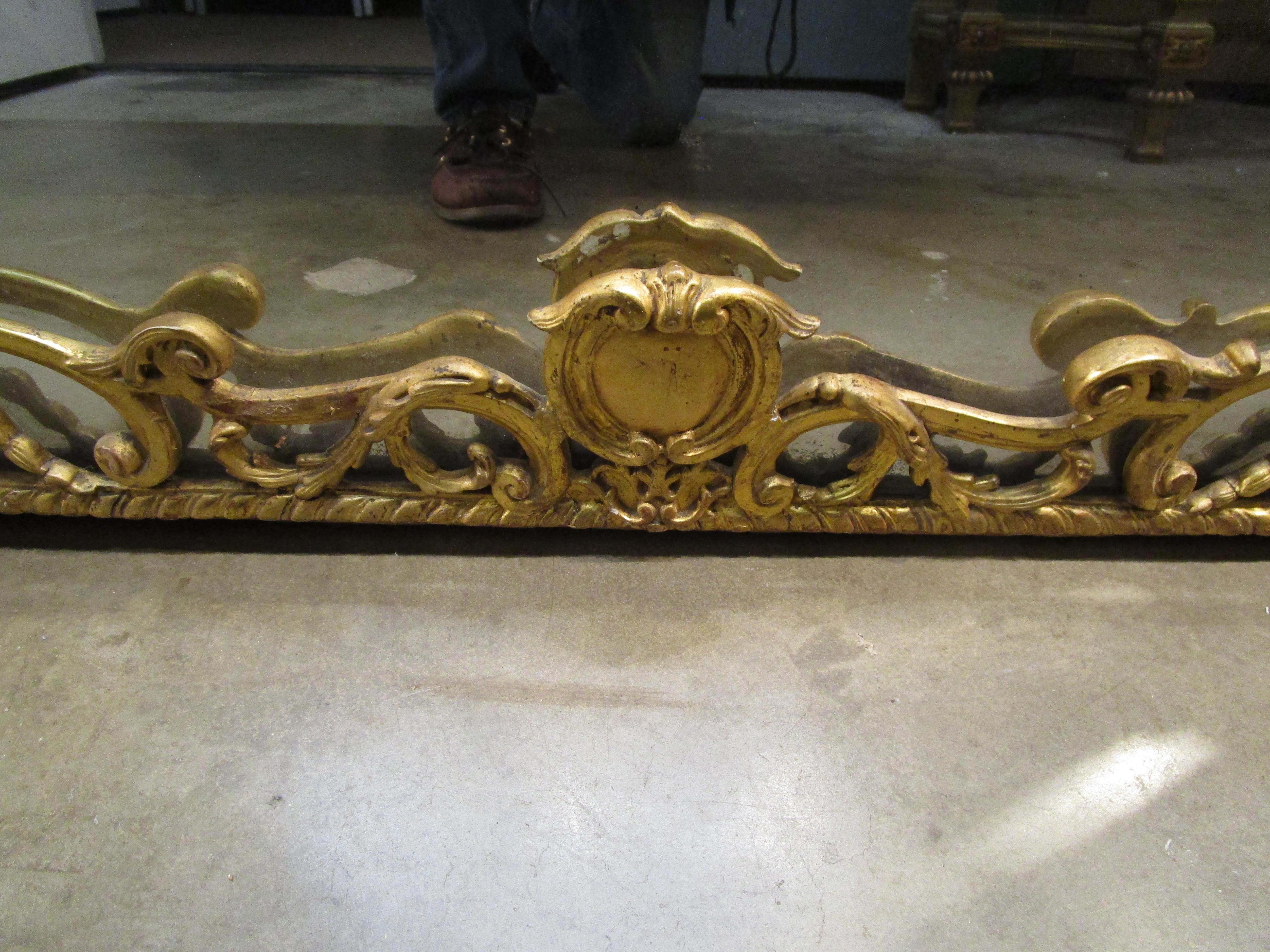 Giltwood Fine 19th Century French Gilt Carved Mirror, Finest Carving and Details For Sale
