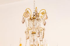 Fine 19th Century French Louis XV Rock Crystal and Gilt Bronze Chandelier