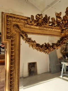 Fine 19th Century French Louis XVI Carved and Gilt Mirror