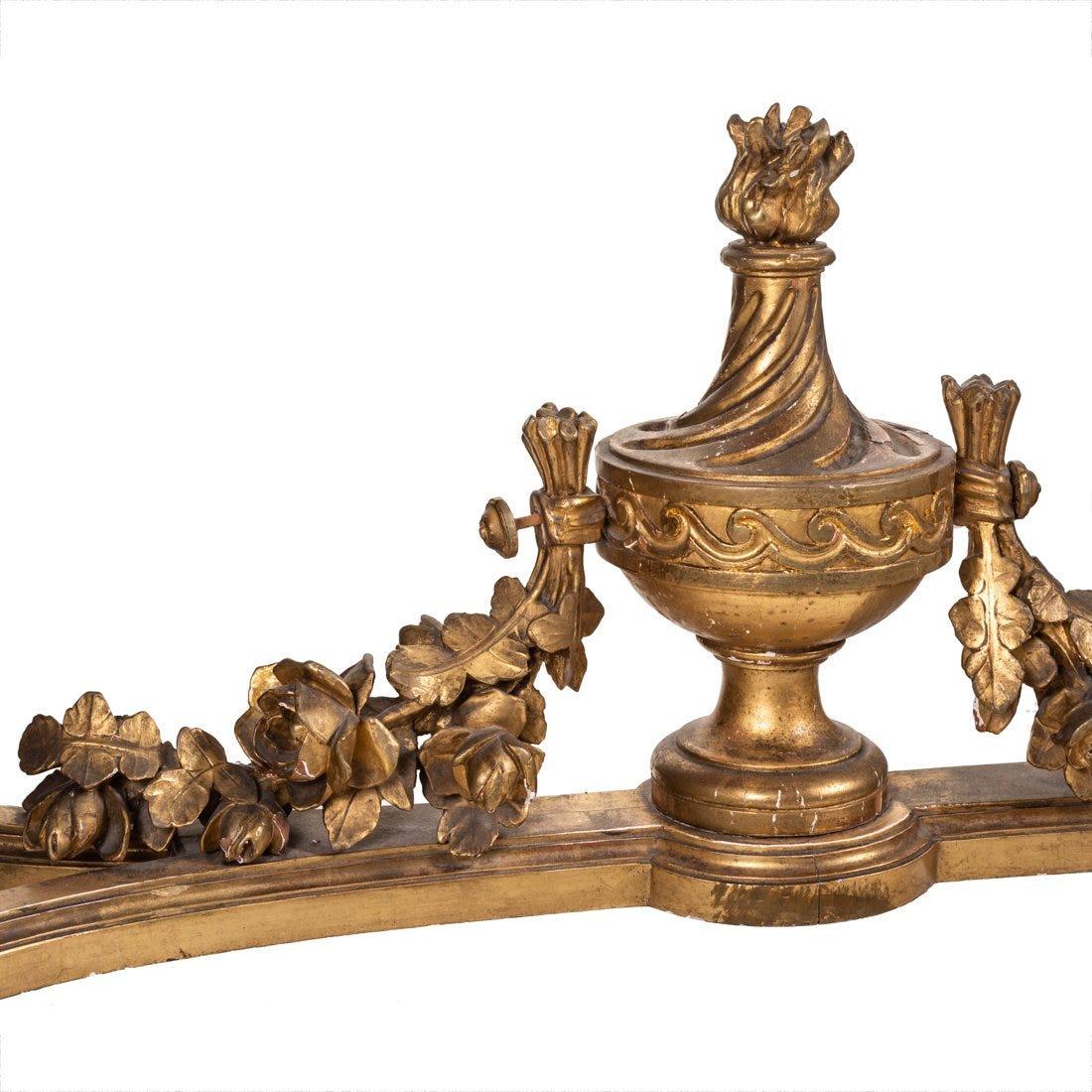 Hand-Carved Fine 19th Century French Louis XVI Gilt Carved Console with a Carrara Marble