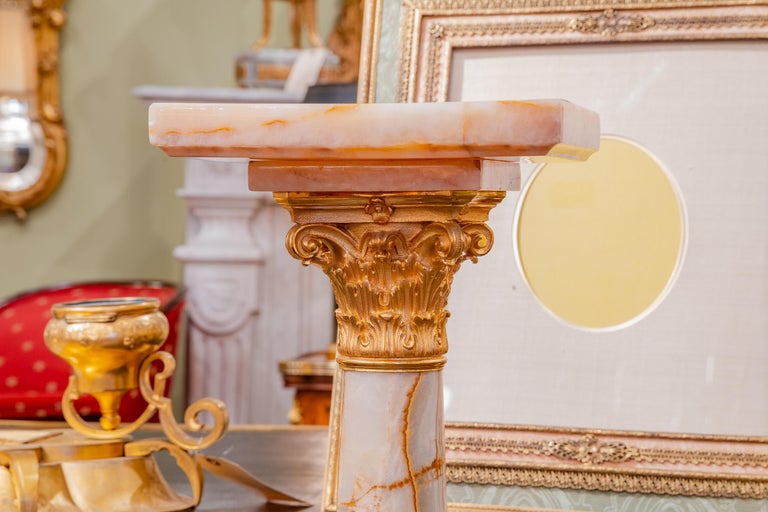 Fine 19th Century French Louis XVI Onyx and Gilt Bronze Pedestal For ...