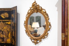 Fine 19th Century French Louis XVI Oval Large Wall Mirror from Paris