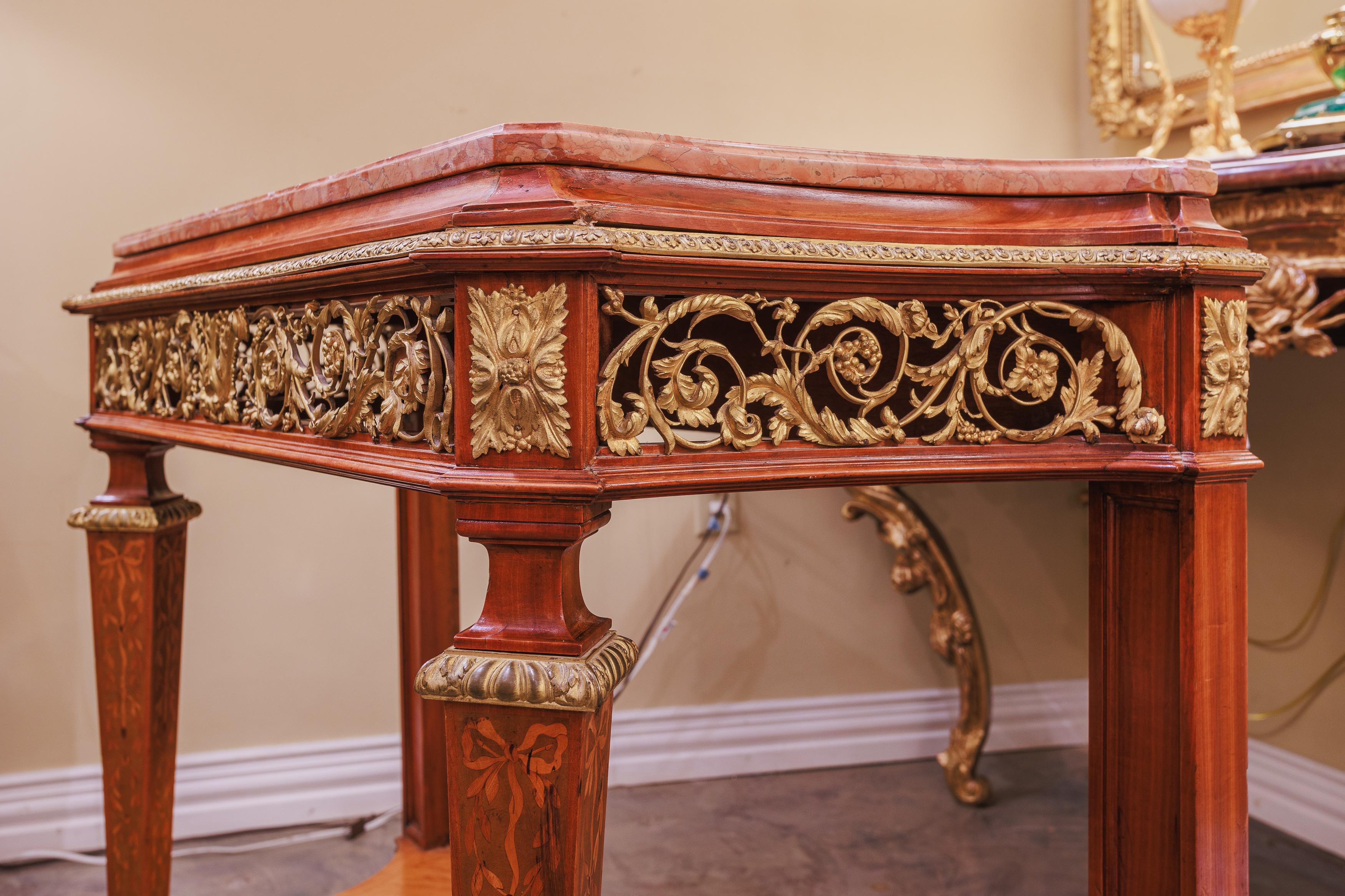 A fine 19th century French mahogany and gilt bronze console by Maison Forest For Sale 1