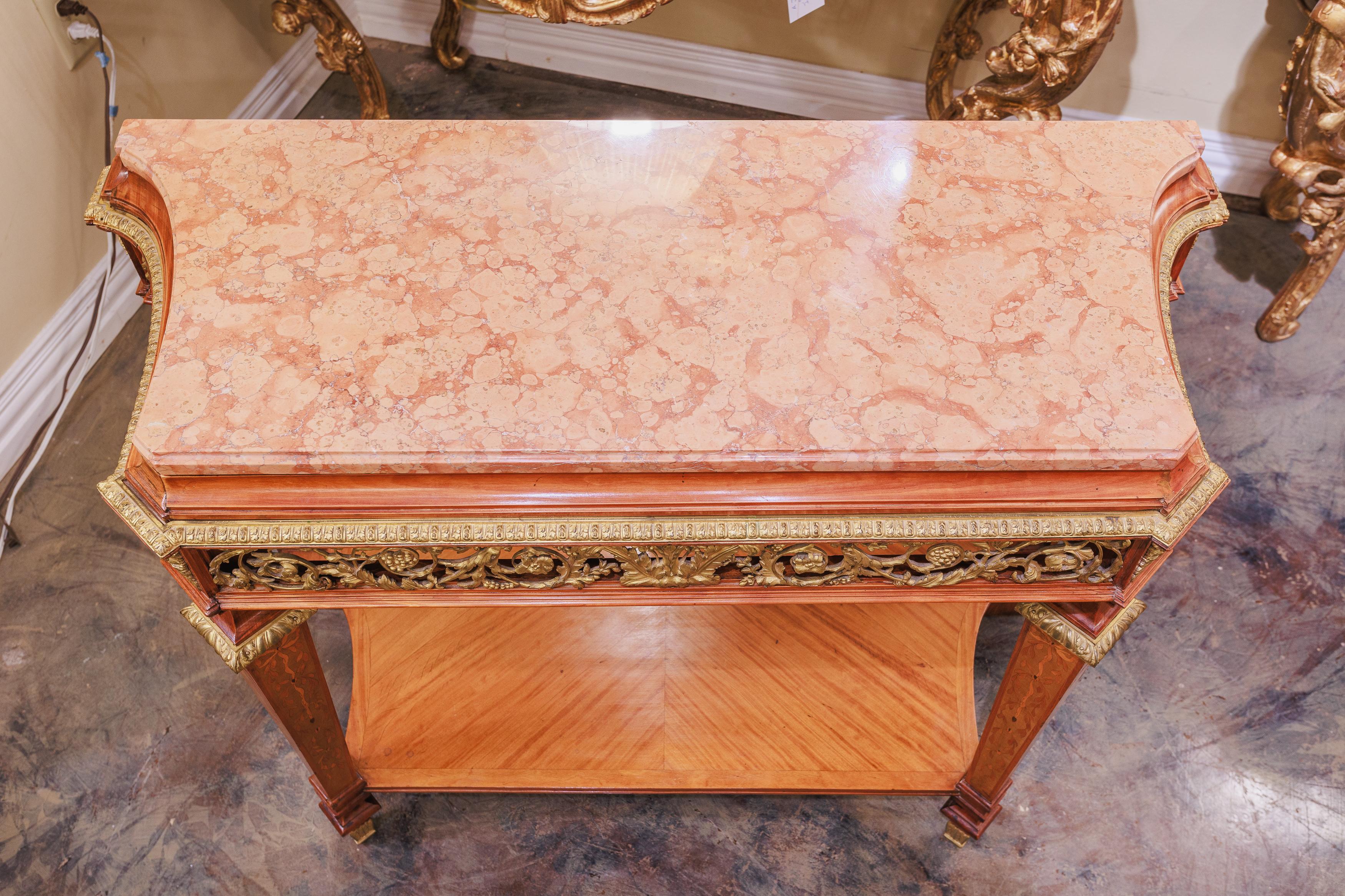 A fine 19th century French mahogany and gilt bronze console by Maison Forest For Sale 2