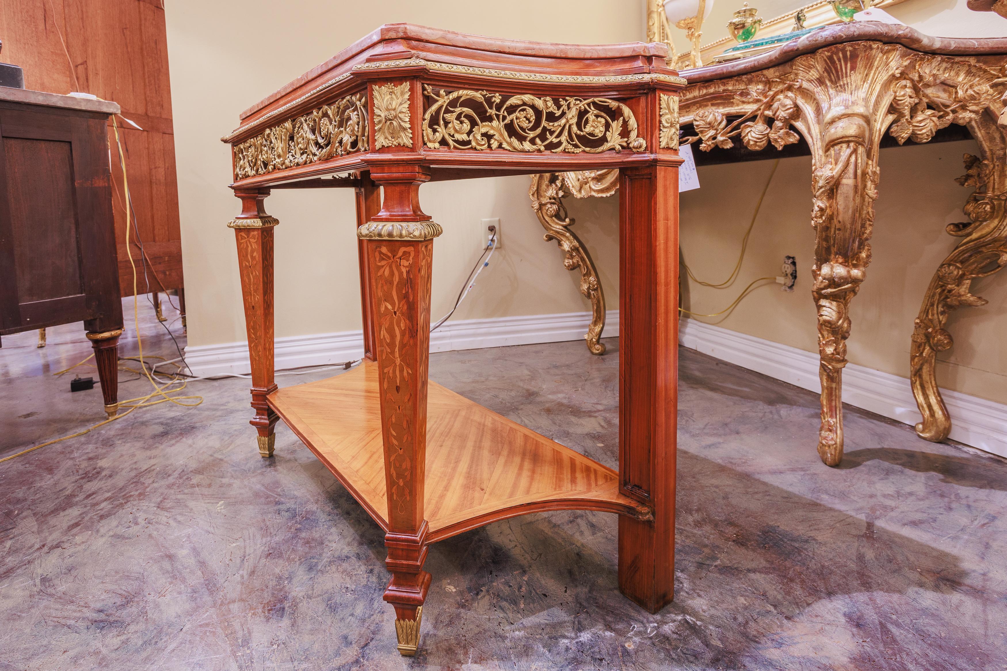 A fine 19th century French mahogany and gilt bronze console by Maison Forest For Sale 3