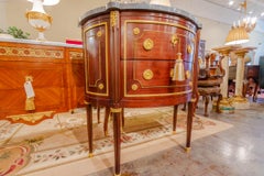 Fine 19th Century French Mahogany Demi-Lune by Antoine Krieger