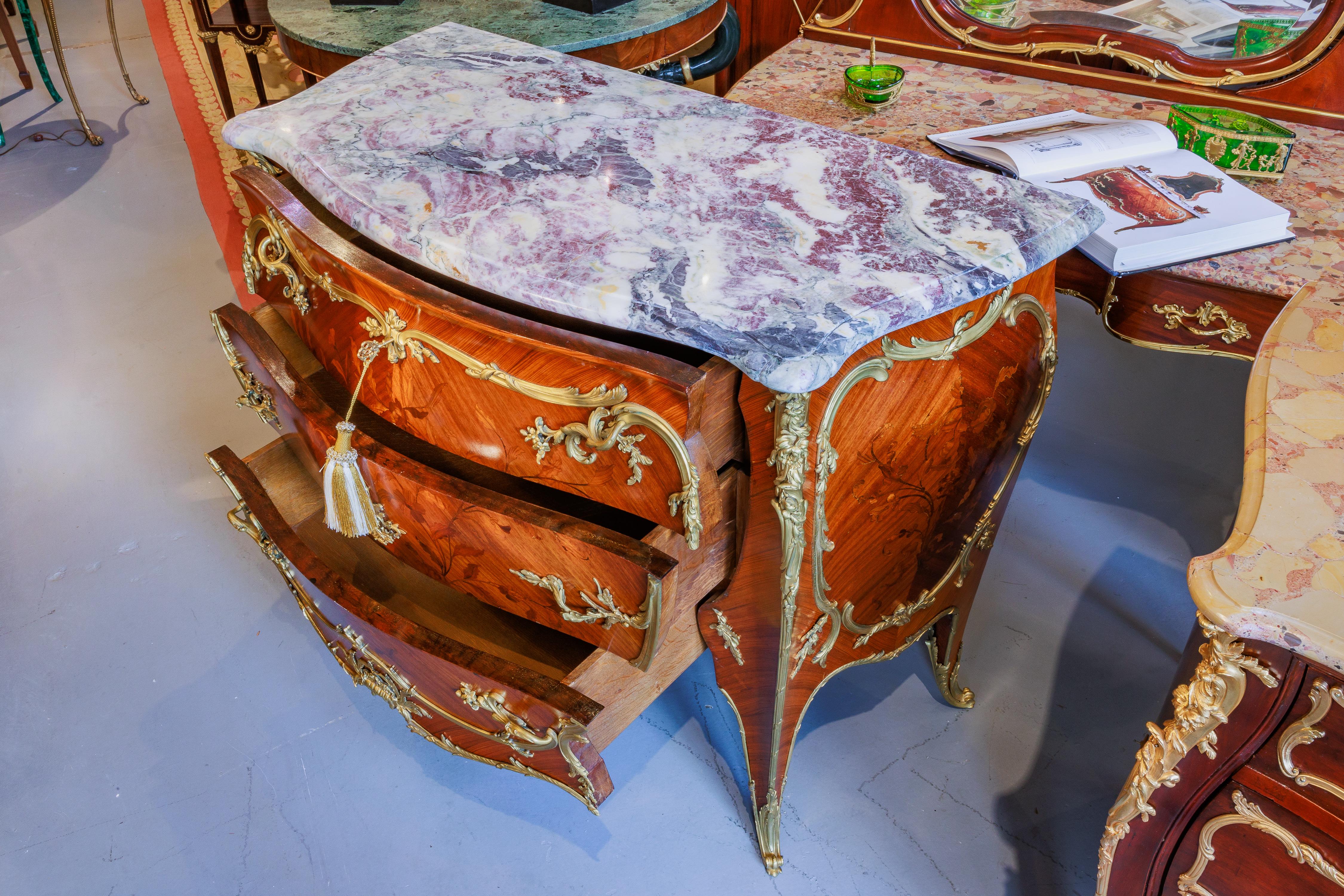 Bronze A fine 19th century French marquetry commode by Francois Linke