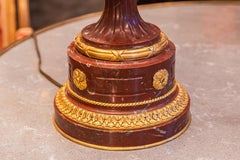 A fine 19th century French rouge and gilt bronze lamp