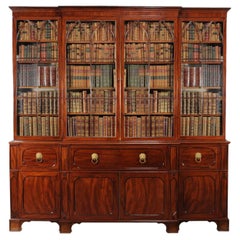 Fine 19th Century George IV Period Secretaire Library Breakfront Bookcase