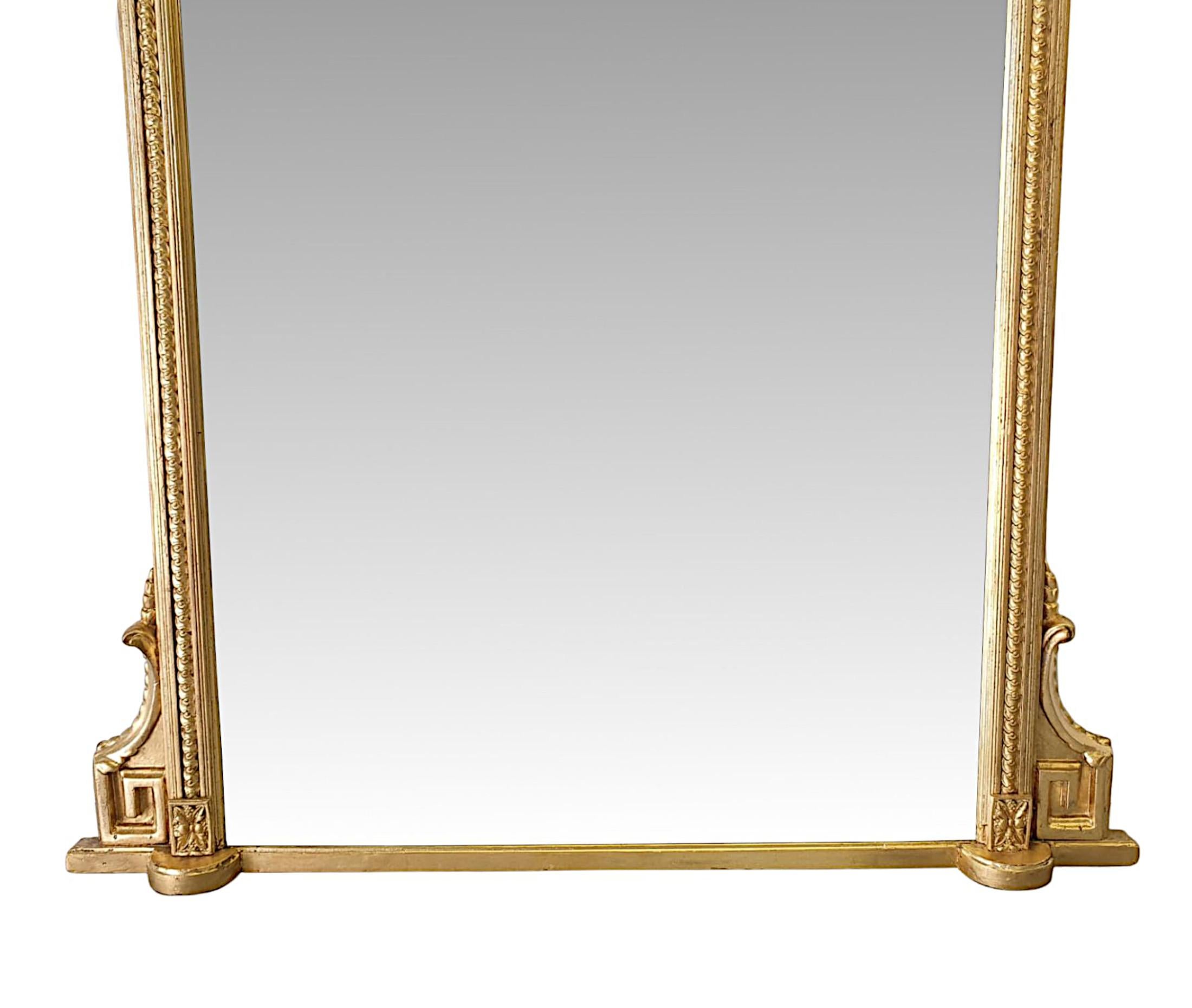 Fine 19th Century Giltwood Overmantle Mirror In Good Condition For Sale In Dublin, IE